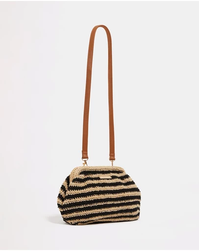 Seafolly - Raffia Stripe Pouch Bag