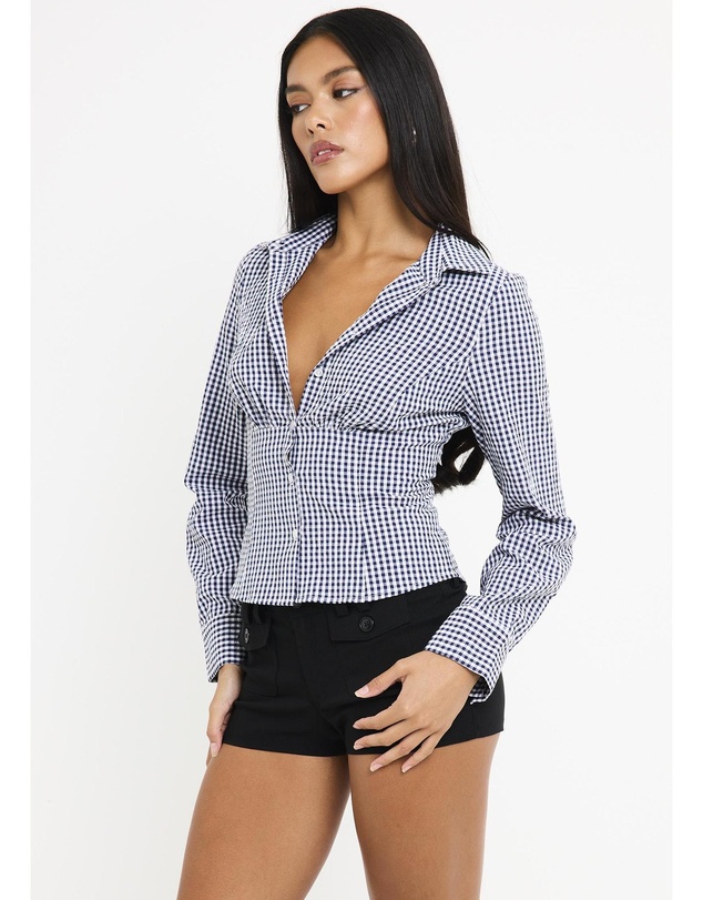 Alice In The Eve - Isha Check Button Down Long Sleeve Shirt