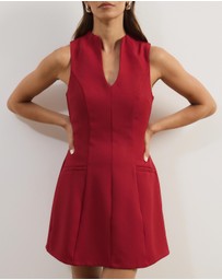 Atmos&Here - Shay Suiting V-Neck Mini Dress