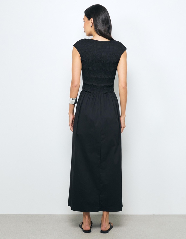 AERE - Esme Shirred Cotton Midi Dress