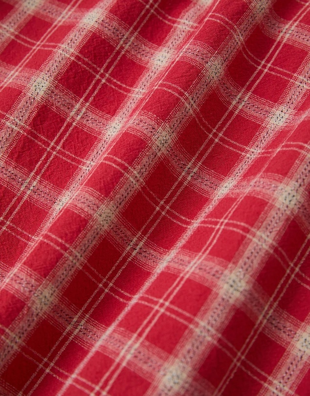 Found - Raw Cut Fringe Plaid Camp Shirt