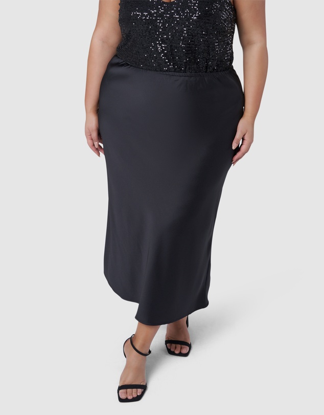 Pink Dusk by Curve Project - The Ivy Satin Skirt