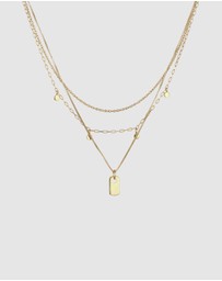 Elli Jewelry - Necklace Layer Disc 925 Sterling Silver Gold-Plated
