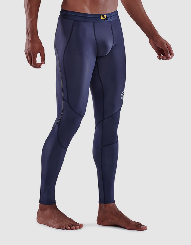SKINS - SKINS Compression Men's Series-3 Running/Gym Long Tight Navy Blue