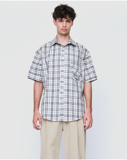 Blue, Black & White Check
