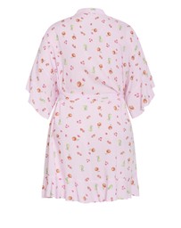 City Chic - Kitty Berry Print Sleepwear Kimono