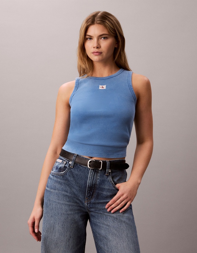 Calvin Klein Jeans - Woven Monologo Rib Tank Top