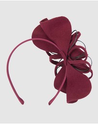 Max Alexander - Felt Burgundy Flower Winter Racing Fascinator