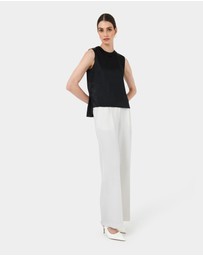 Forcast - Louisa Round Neck Satin Top