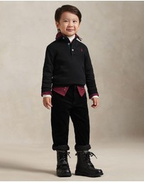 Polo Ralph Lauren - Plaid-Trim Fleece Polo-Collar Sweatshirt - ICONIC EXCLUSIVE - Babies-Kids