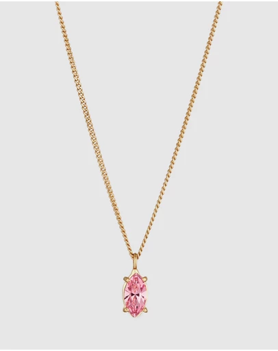 Elli Jewelry - Necklace Crystal Oval 925 Sterling Silver Gold-Plated