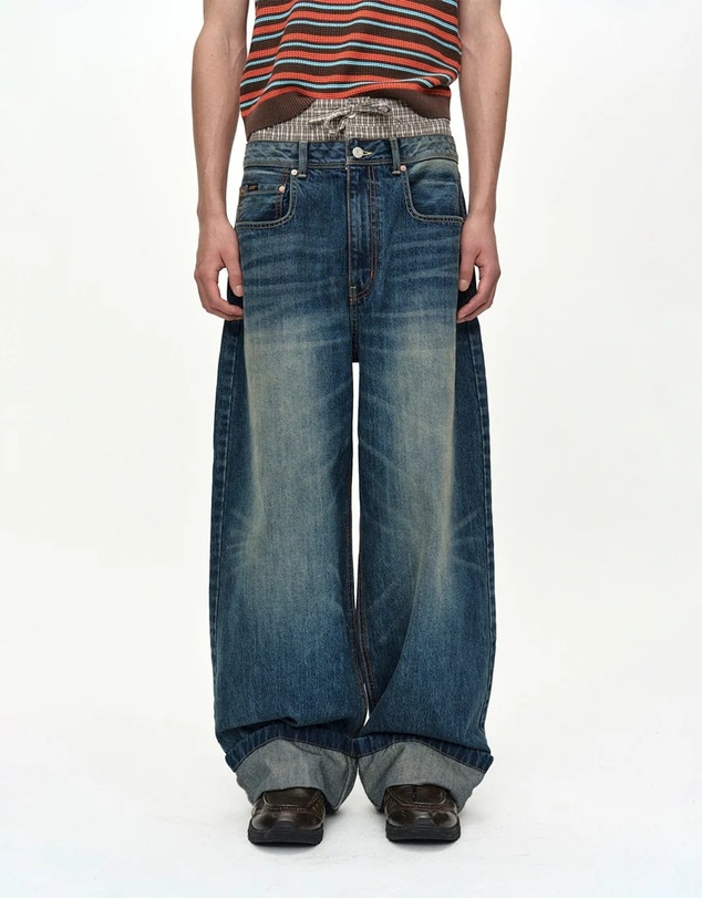 Andersson Bell - Trunk Layered Wide-Leg Jeans - Unisex