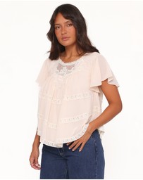 Petal & Pup - Galatea Lace Insert Top - Cream