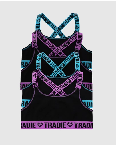 TRADIE - TRADIE Girls 4pk Cross Back Crop