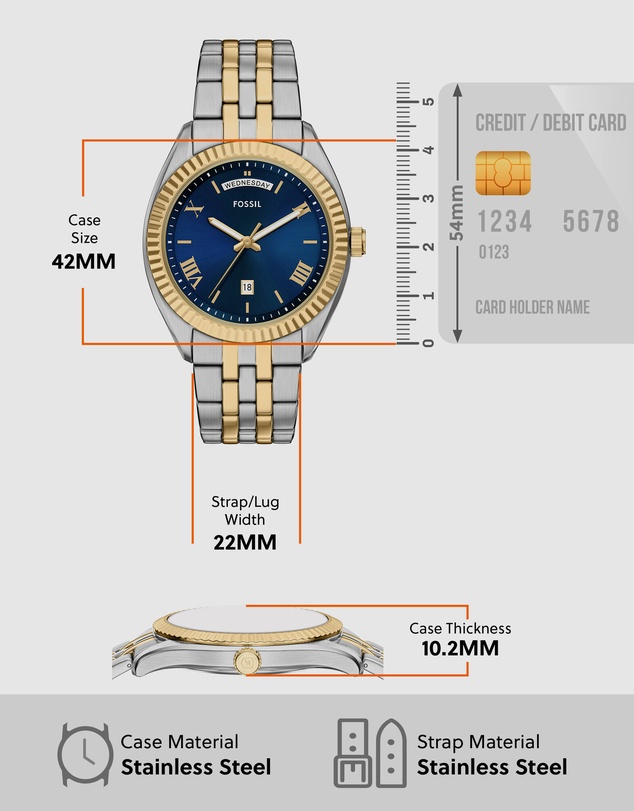 Fossil - Campbell Two Tone Analogue Watch