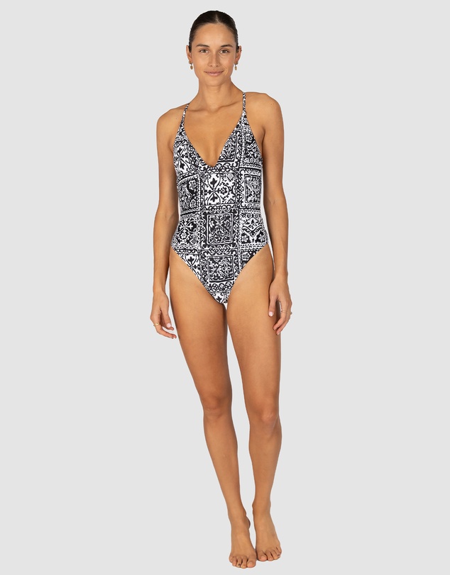 Baku Swimwear - Havana Deep V Neck One Piece Swimsuit