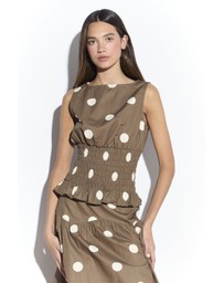Glamorous - Sleeveless Shirred Top