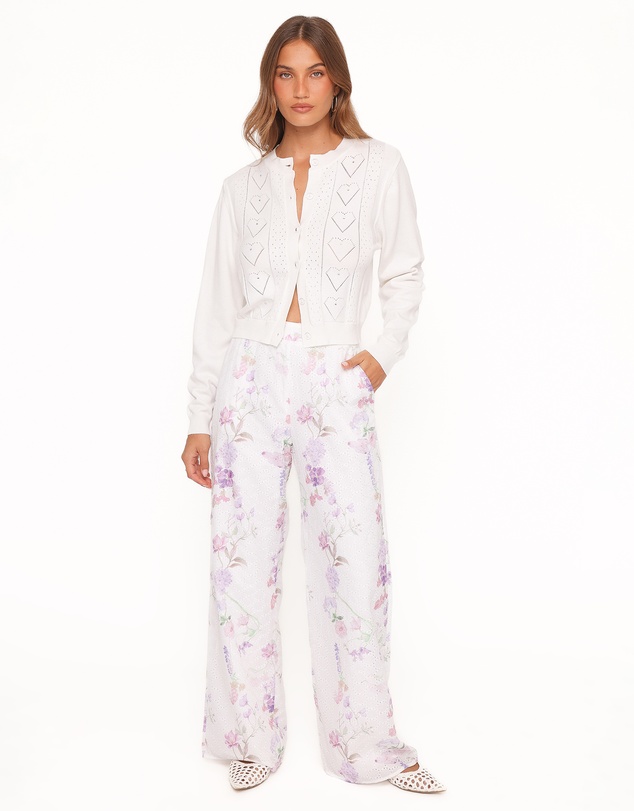 Petal & Pup - Baylie Pointelle Cardigan - White