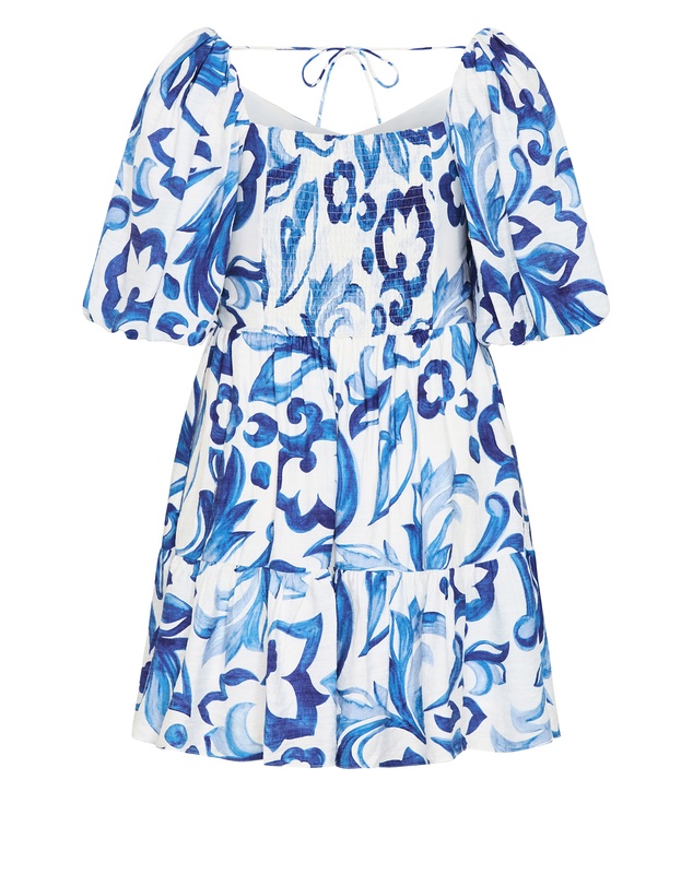 City Chic - Mindy Print Babydoll Mini Dress