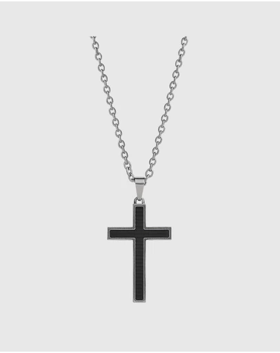 Najo - Paladin Men's Carbon Fibre & Steel Chain Necklace