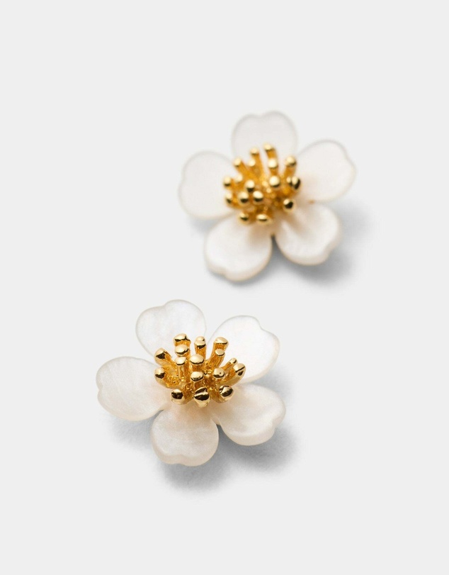 MIMCO - Resin Flower Stud Earrings - Pearl