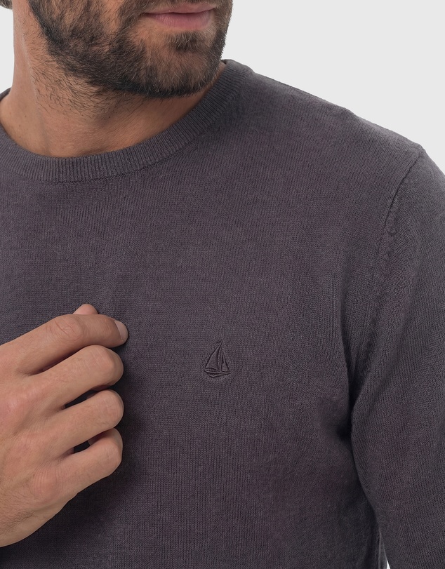 Coast Clothing - Crew Neck Cotton Jumper - Charcoal