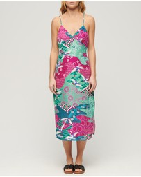 Superdry - Printed Midi Slip Cami Slim Fit Dress