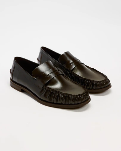 AERE - Men's Leather Penny Loafers
