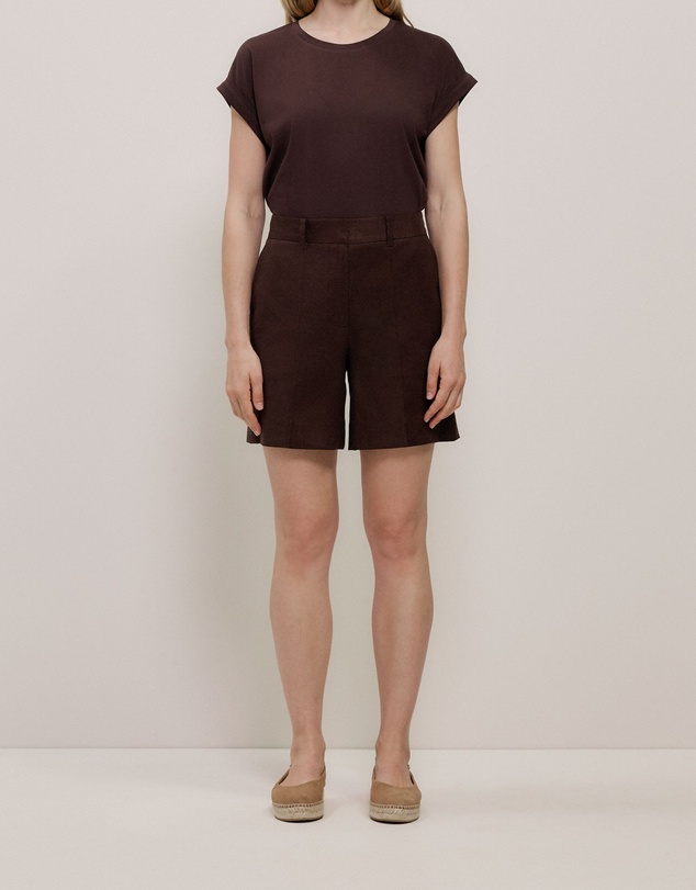 Trenery - Stretch Linen Blend Short in Coffee