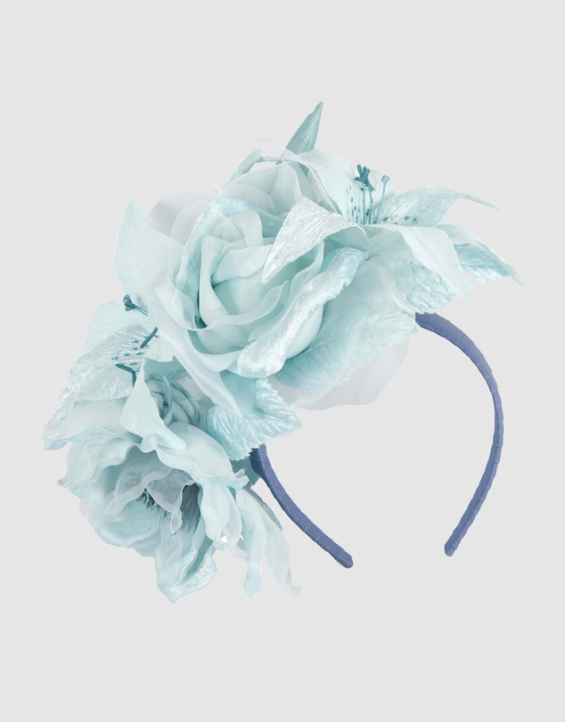 Max Alexander - Large Blue Flower Headband Fascinator