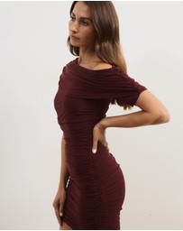 Atmos&Here - Millie Off Shoulder Mesh Mini Dress