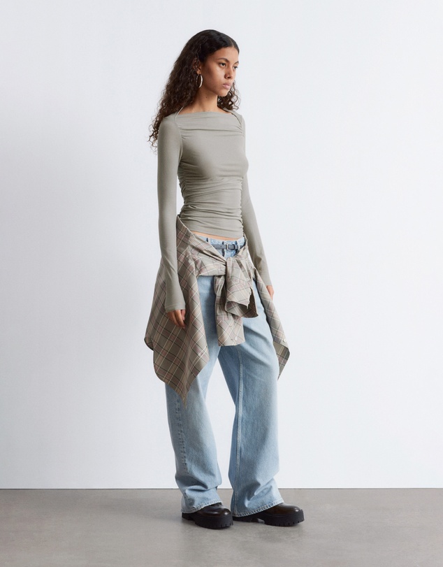 & Other Stories - Ruched Boatneck Top