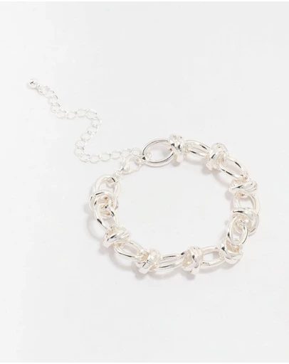 Lovisa - Silver Plated Knotted Chain Bracelet