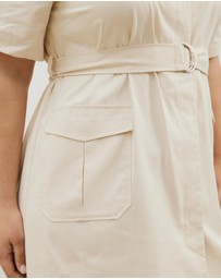 Atmos&Here Curvy - Amy Cotton Drill Mini Shirt Dress