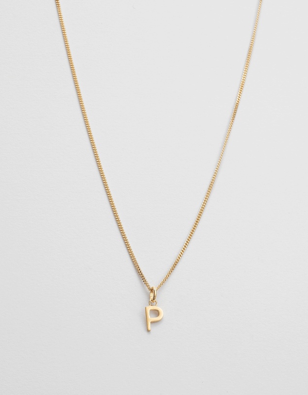 Kirstin Ash - P Outline Initial Necklace