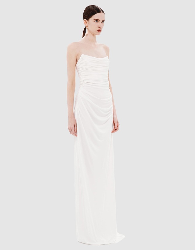 MISHA - The Dry Jersey Draped Maxi Dress