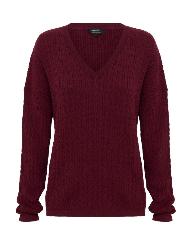 Oxford - Drew Cable V-Neck Knit