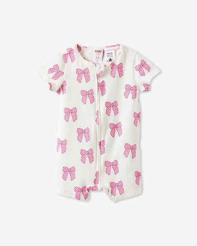 Cotton On Kids - Growie Short Sleeve Zip Romper