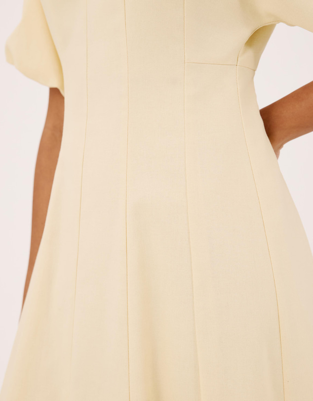 Atmos&Here - Ivy Short Sleeve Midi Dress In Cotton Linen Blend