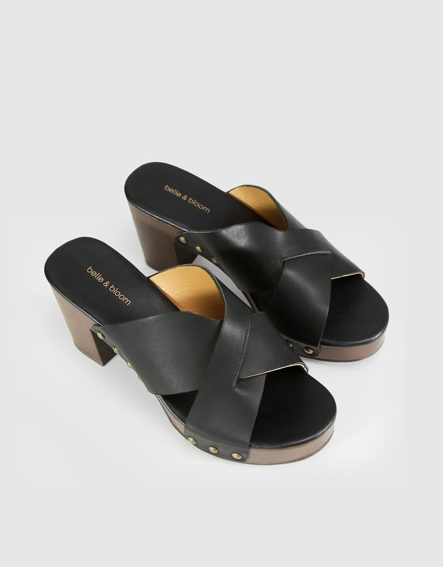 Belle & Bloom - Midtown Clog Mule - Black/Chocolate