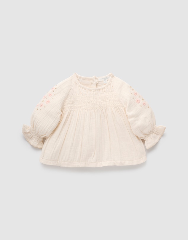 Purebaby - Embroidered Blouse- Kids-Babies