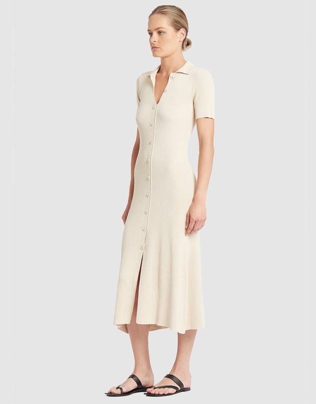 FRIEND of AUDREY - Madden Buttoned Knit Dress