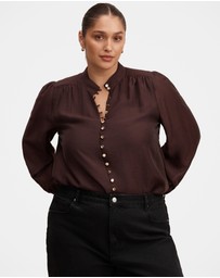 Forever New Curve - Amelia Curve Printed Button Down Blouse