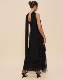CHANCERY - Sana Strapless Sheer Lace Maxi Dress with Scarf