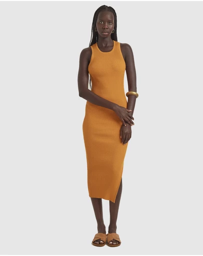 Zerafima - Grasslands Rib Halter Dress