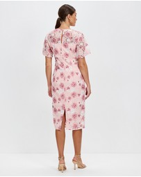 Pink Ruby - Glamerous Frill Sleeve Dress