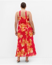City Chic - Soiree Print Frill Detail Top