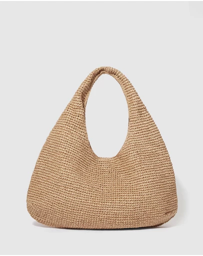& Other Stories - Leather-Piping Straw Shoulder Bag