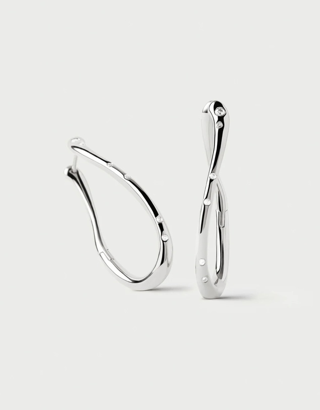PDPAOLA - Air Silver Hoop Earrings