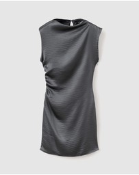 M.N.G - Satin Dress With Creased Effect